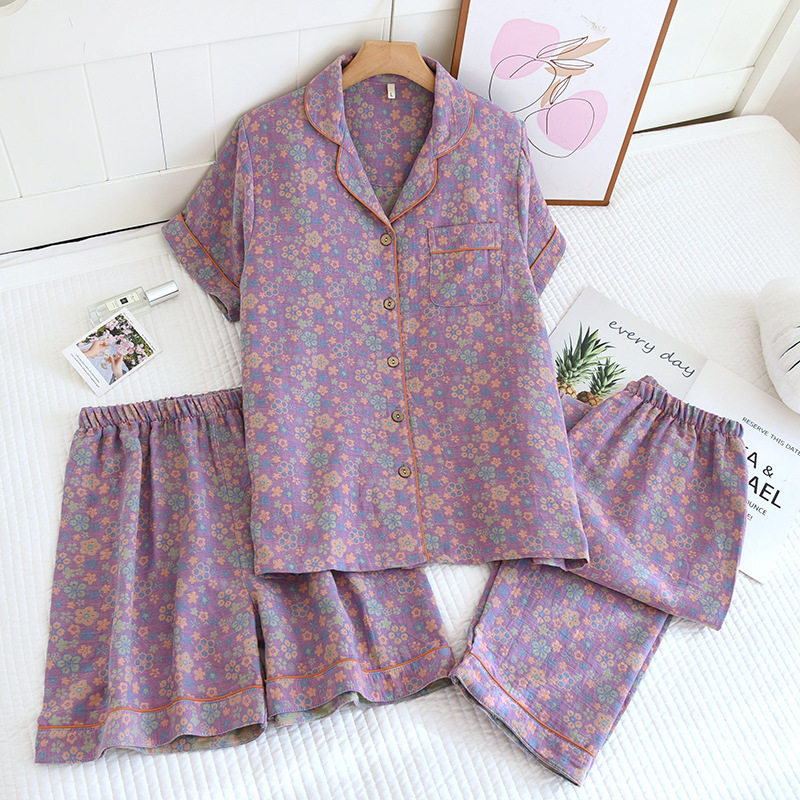 Romper Floral Print - Ropa de dormir de manga corta