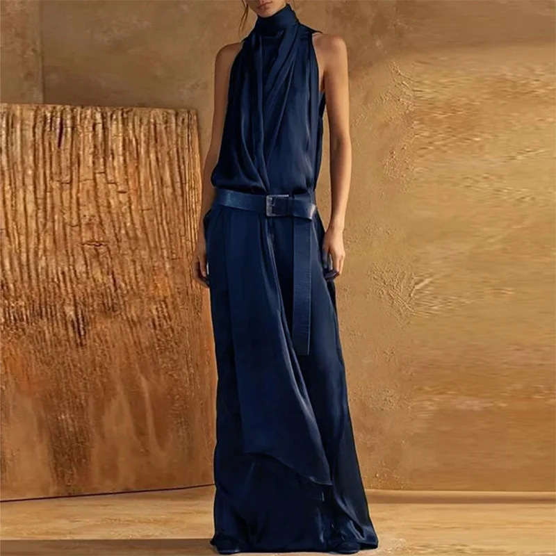 Maxi Dress Halter - Vestido Largo Elegante sin Mangas con