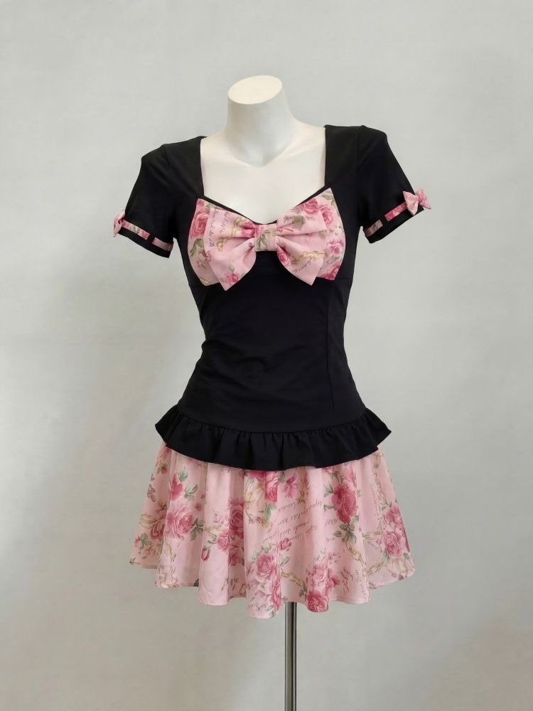Romper Floral Print - Conjunto de Dos Piezas con Estampado