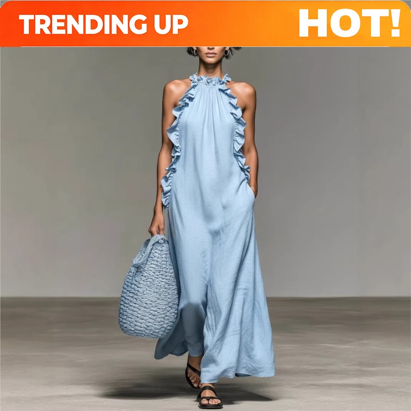Maxi Dress Halter - Vestido Largo Sexy Personalizable para Mujer,