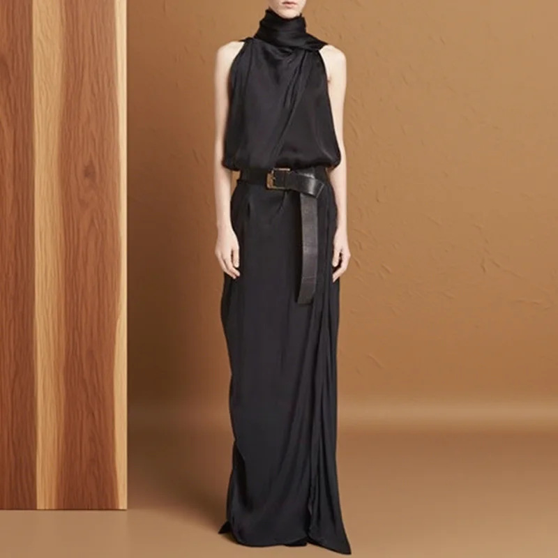 Vestido Largo Elegante sin Man - Maxi Dress Halter reseña y precio