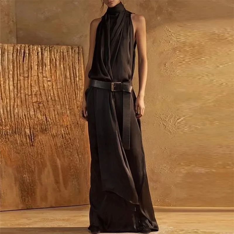 Vestido Largo Elegante sin Man - Maxi Dress Halter reseña y precio