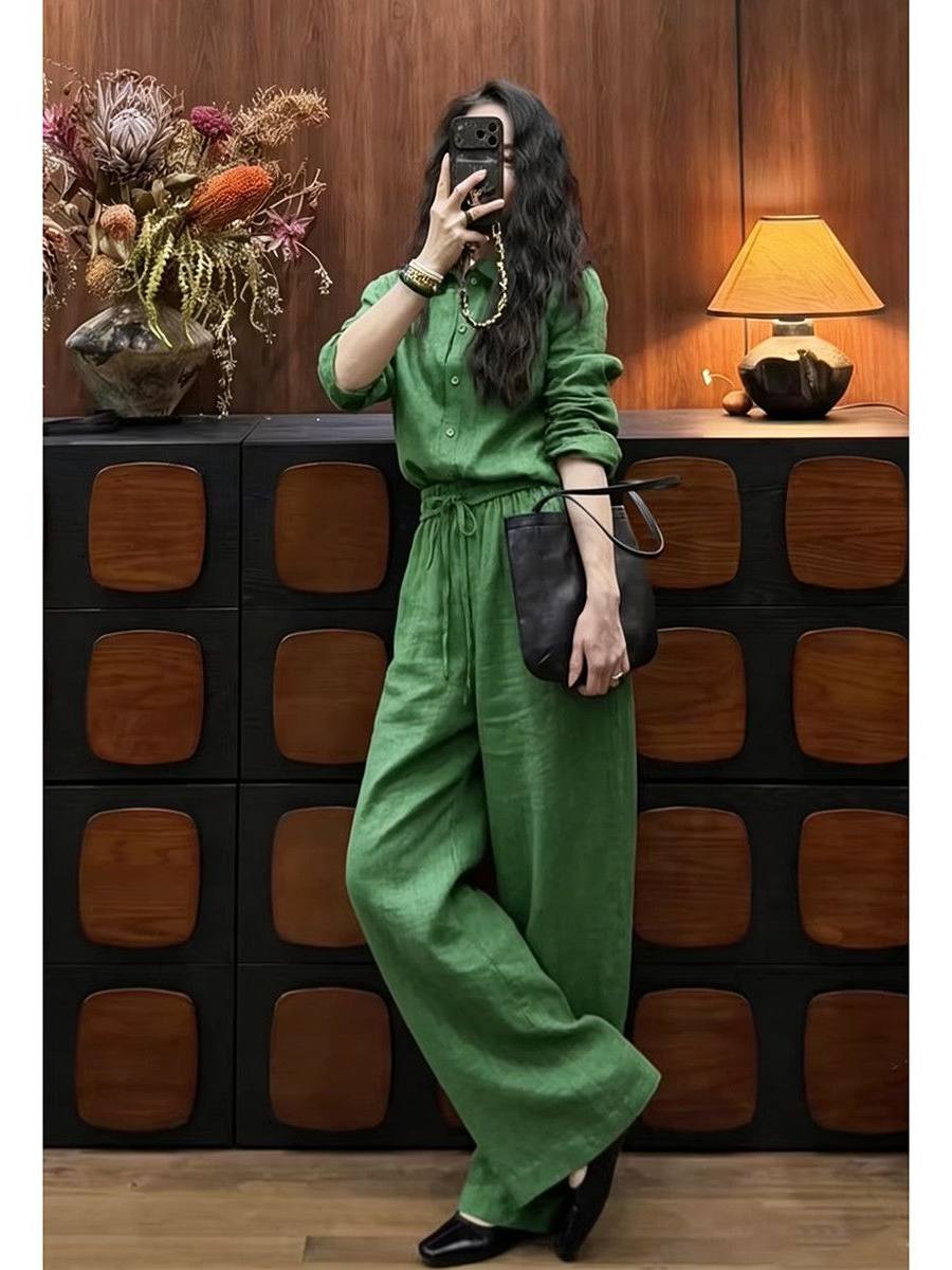Conjunto de dos piezas de cami - Linen Pant Wide reseña y precio