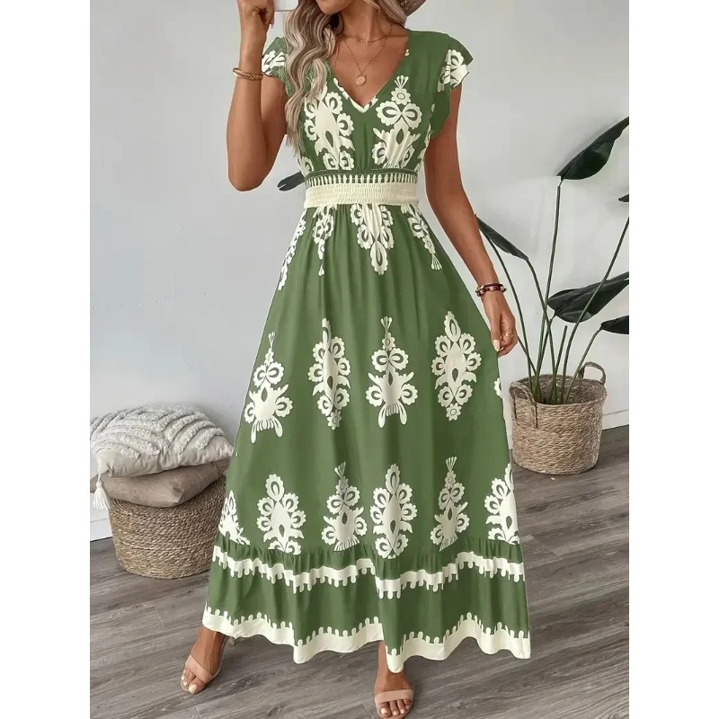 Vestido acampanado con cuello  - Romper Floral Print reseña y precio